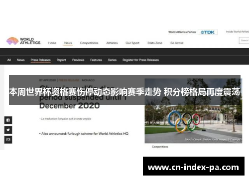 本周世界杯资格赛伤停动态影响赛季走势 积分榜格局再度震荡